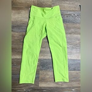 Old Navy Neon Green High Rise Capri Leggings